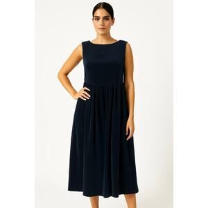 Vintage Y2k Laura Ashley navy pinafore overall jumper velvet midi dress  10